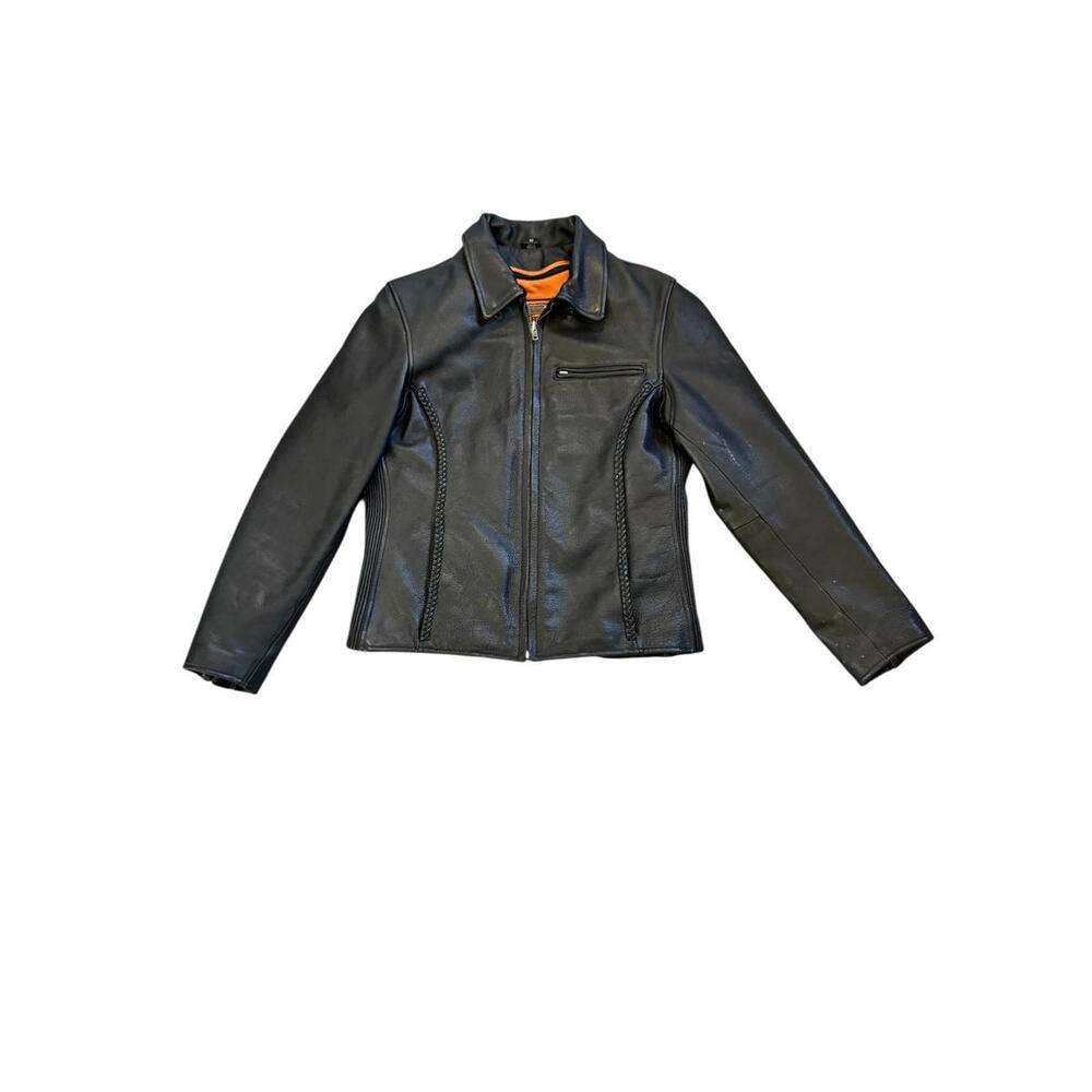 First Classics Black Leather Jacket Womens Motorcycle Biker Lined Thinsulate M